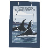 Orca Whales #1 - Lopez, Washington Medium Cadeauzakje (Achterkant)