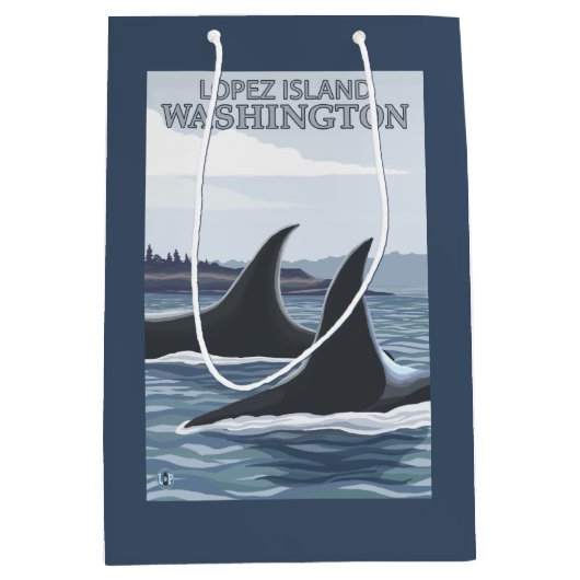 Orca Whales #1 - Lopez, Washington Medium Cadeauzakje (Voorkant)