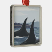 Orca Whales #1 - Lopez, Washington Metalen Ornament (Rechts)