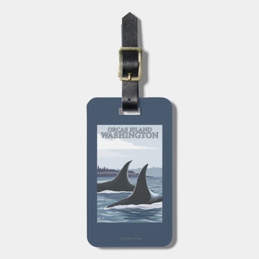 Orca Whales #1 - Orcas Island, Washington Bagagelabel (Voorkant verticaal)