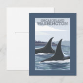 Orca Whales #1 - Orcas Island, Washington Briefkaart (Voorkant / Achterkant)