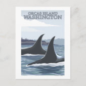 Orca Whales #1 - Orcas Island, Washington Briefkaart (Voorkant)