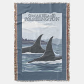 Orca Whales #1 - Orcas Island, Washington Deken (Voorkant Verticaal)