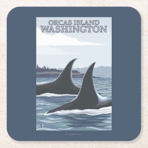Orca Whales #1 - Orcas Island, Washington Kartonnen Onderzetters