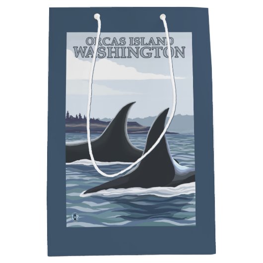 Orca Whales #1 - Orcas Island, Washington Medium Cadeauzakje (Voorkant)