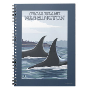 Orca Whales #1 - Orcas Island, Washington Notitieboek
