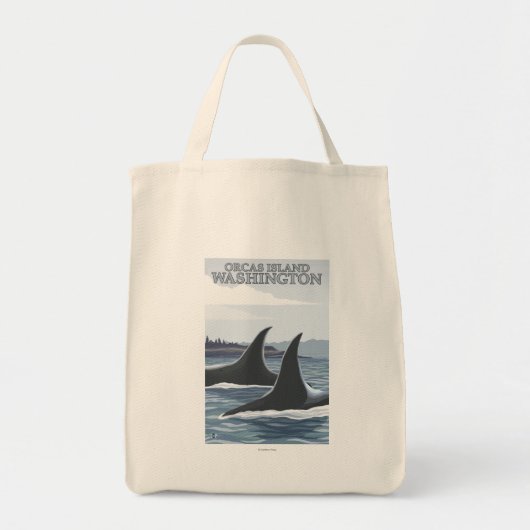 Orca Whales #1 - Orcas Island, Washington Tote Bag (Voorkant)