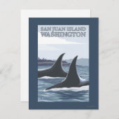 Orca Whales #1 - San Juan Island, Washington Briefkaart (Voorkant / Achterkant)