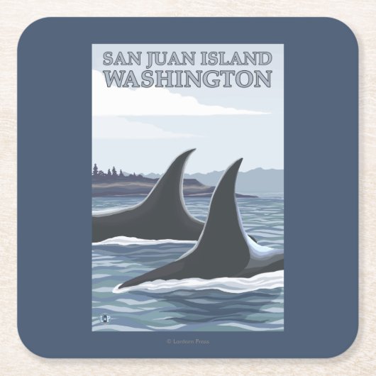 Orca Whales #1 - San Juan Island, Washington Kartonnen Onderzetters (Voorkant)
