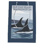 Orca Whales #1 - San Juan Island, Washington Medium Cadeauzakje (Achterkant)