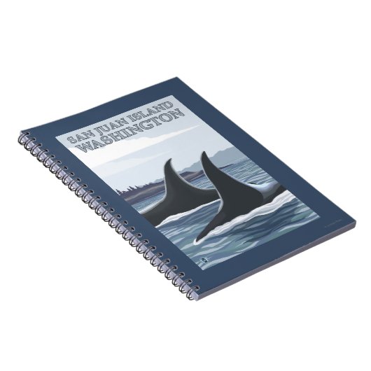 Orca Whales #1 - San Juan Island, Washington Notitieboek (Rechterzijde)