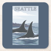 Orca Whales #1 - Seattle, Washington Kartonnen Onderzetters (Voorkant)