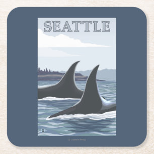 Orca Whales #1 - Seattle, Washington Kartonnen Onderzetters