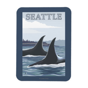 Orca Whales #1 - Seattle, Washington Magneet