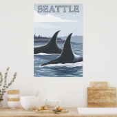 Orca Whales #1 - Seattle, Washington Poster (Keuken)