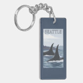Orca Whales #1 - Seattle, Washington Sleutelhanger (Voorkant Links)