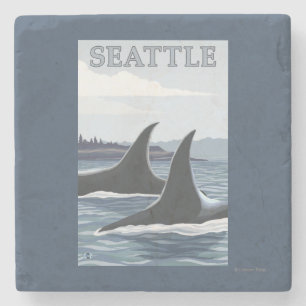 Orca Whales #1 - Seattle, Washington Stenen Onderzetter