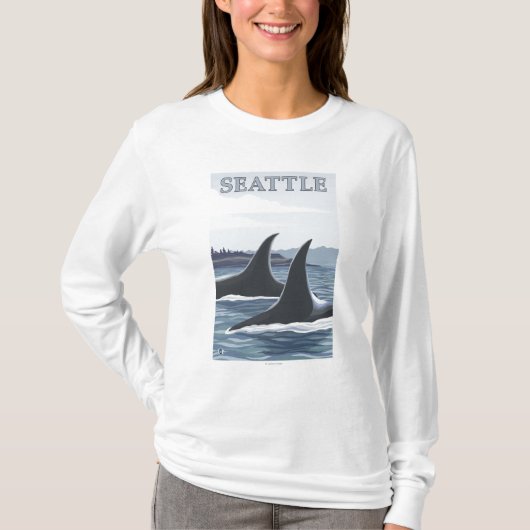 Orca Whales #1 - Seattle, Washington T-shirt (Voorkant)