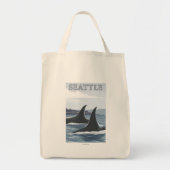 Orca Whales #1 - Seattle, Washington Tote Bag (Voorkant)