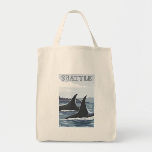 Orca Whales #1 - Seattle, Washington Tote Bag (Voorkant)
