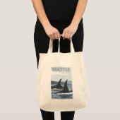 Orca Whales #1 - Seattle, Washington Tote Bag (Voorkant (product))