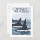 Orca Whales #1 - Seward, Alaska Briefkaart (Voorkant / Achterkant)