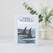 Orca Whales #1 - Sitka, Alaska Briefkaart (Staand voorkant)