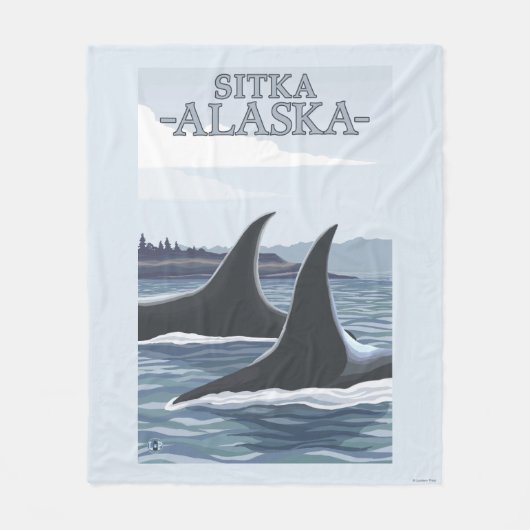 Orca Whales #1 - Sitka, Alaska Fleece Deken (Voorkant)