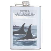 Orca Whales #1 - Sitka, Alaska Heupfles (Voorkant)