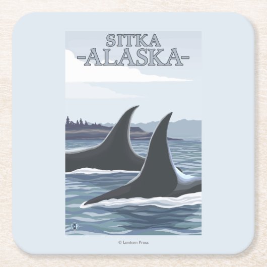 Orca Whales #1 - Sitka, Alaska Kartonnen Onderzetters (Voorkant)