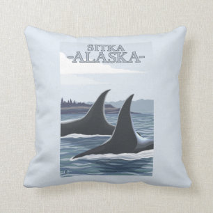 Orca Whales #1 - Sitka, Alaska Kussen