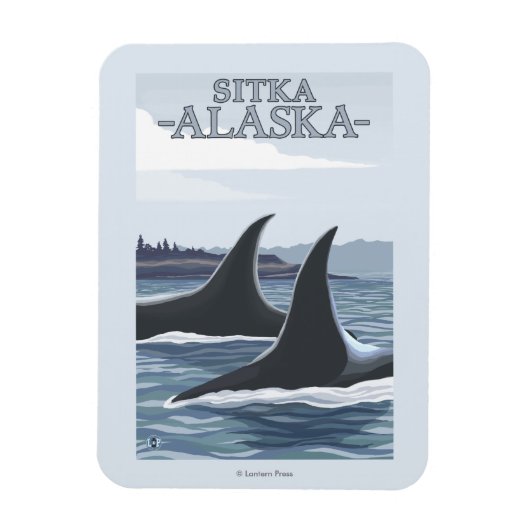Orca Whales #1 - Sitka, Alaska Magneet (Verticaal)