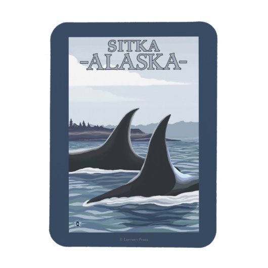 Orca Whales #1 - Sitka, Alaska Magneet (Verticaal)