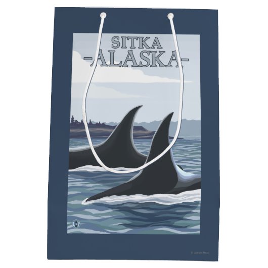 Orca Whales #1 - Sitka, Alaska Medium Cadeauzakje (Achterkant)