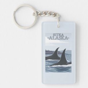 Orca Whales #1 - Sitka, Alaska Sleutelhanger