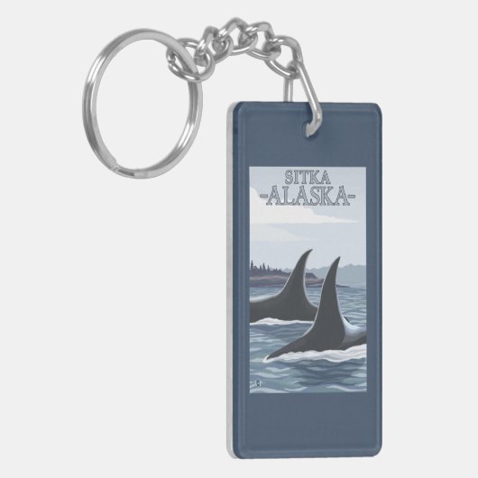Orca Whales #1 - Sitka, Alaska Sleutelhanger (Voorkant Links)