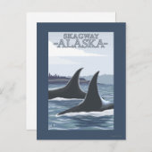 Orca Whales #1 - Skagway, Alaska Briefkaart (Voorkant / Achterkant)