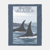 Orca Whales #1 - Skagway, Alaska Fleece Deken (Voorkant)