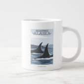 Orca Whales #1 - Skagway, Alaska Grote Koffiekop (Rechts)
