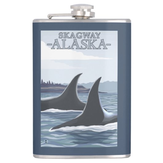 Orca Whales #1 - Skagway, Alaska Heupfles (Voorkant)