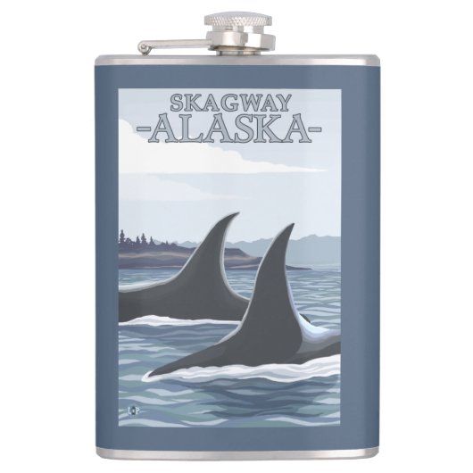 Orca Whales #1 - Skagway, Alaska Heupfles (Voorkant)