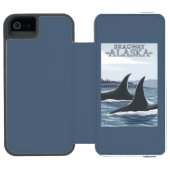 Orca Whales #1 - Skagway, Alaska Incipio iPhone Portemonnee Hoesje (Agenda Open)