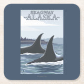 Orca Whales #1 - Skagway, Alaska Kartonnen Onderzetters (Voorkant)