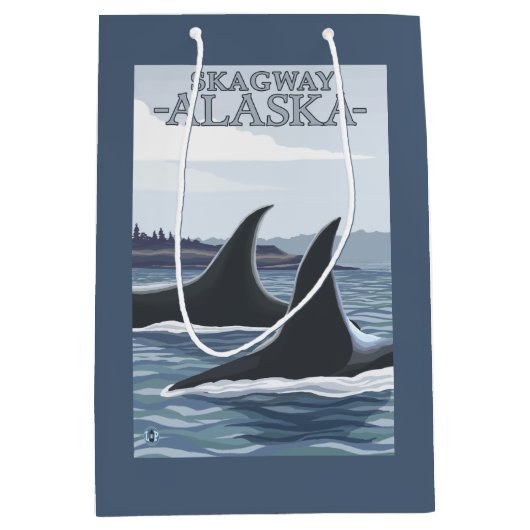 Orca Whales #1 - Skagway, Alaska Medium Cadeauzakje (Voorkant)