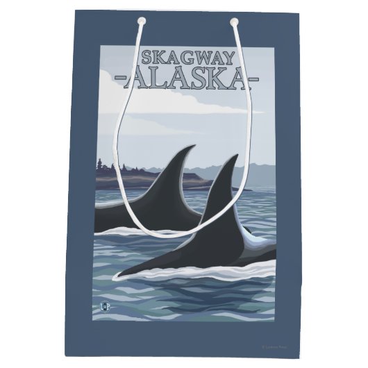 Orca Whales #1 - Skagway, Alaska Medium Cadeauzakje (Achterkant)