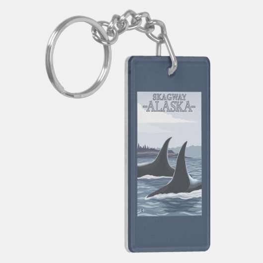 Orca Whales #1 - Skagway, Alaska Sleutelhanger (Voorkant Links)