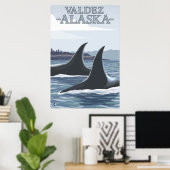 Orca Whales #1 - Valdez, Alaska Poster (Thuiskantoor)