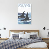 Orca Whales #1 - Victoria, BC Canada Canvas Afdruk (Insitu (Slaapkamer))