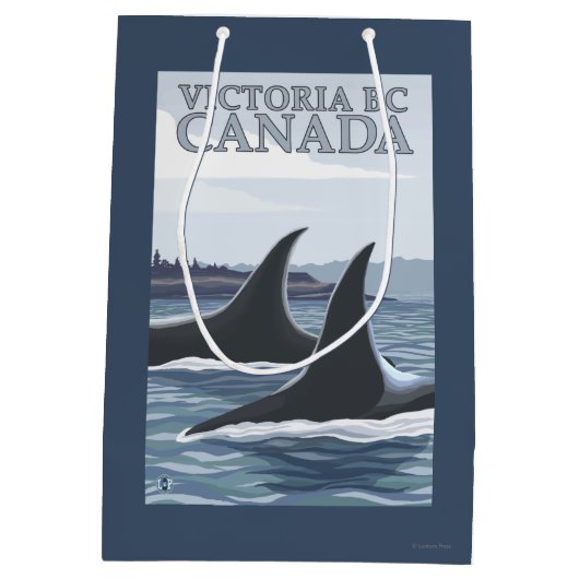 Orca Whales #1 - Victoria, BC Canada Medium Cadeauzakje (Achterkant)