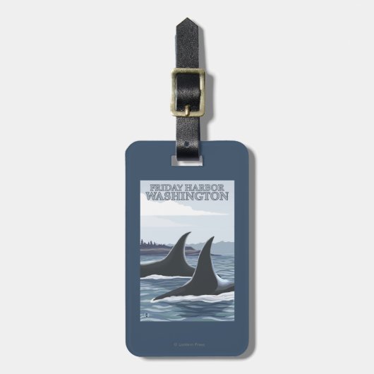 Orca Whales #1 - Vrijdag Harbour, Washington Bagagelabel (Voorkant verticaal)